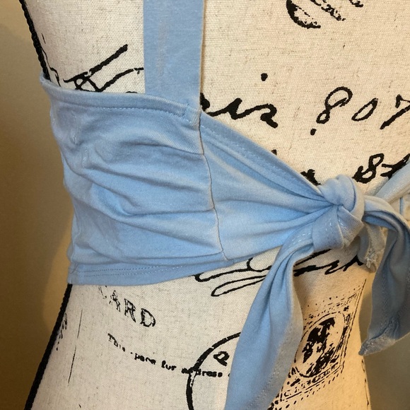 Urban Outfitters Bridgette Blue tie back crop top, size small  - Picture 5 of 9